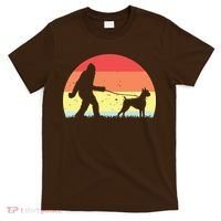 Vintage Bigfoot Walking Boxer Dog Sasquatch Funny Gifts T-Shirt thumb 0
