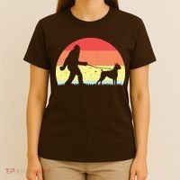 Vintage Bigfoot Walking Boxer Dog Sasquatch Funny Gifts T-Shirt thumb 4