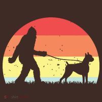 Vintage Bigfoot Walking Boxer Dog Sasquatch Funny Gifts T-Shirt thumb 7