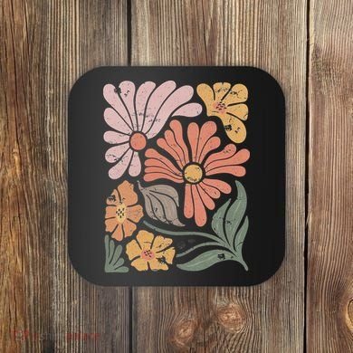 Vintage Boho Wildflower  Coaster