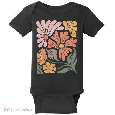 Vintage Boho Wildflower  Baby Bodysuit