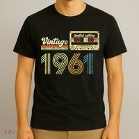 vintage cassette 1961 Retro Birthday 62nd Dad Birthday Gift Grandpa Birthday T-Shirt thumb 3