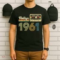 vintage cassette 1961 Retro Birthday 62nd Dad Birthday Gift Grandpa Birthday T-Shirt thumb 6