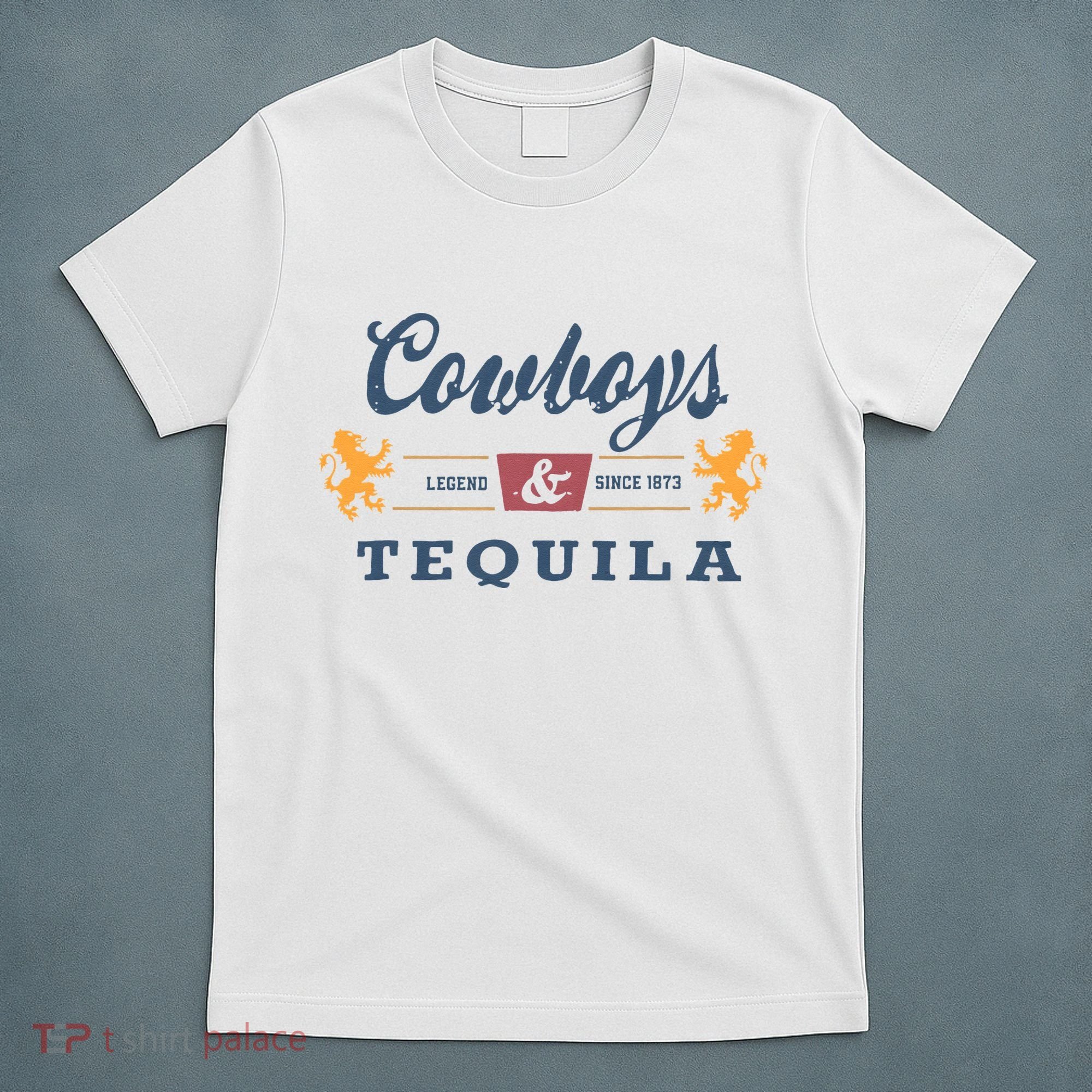 Vintage Cowboys And Tequila Western Funny Tequila Drinking T-Shirt