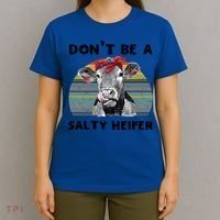 Vintage Cow Bandana Don't Be A Salty Heifer Western Farmer Gift T-Shirt thumb 4
