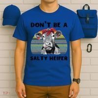 Vintage Cow Bandana Don't Be A Salty Heifer Western Farmer Gift T-Shirt thumb 6