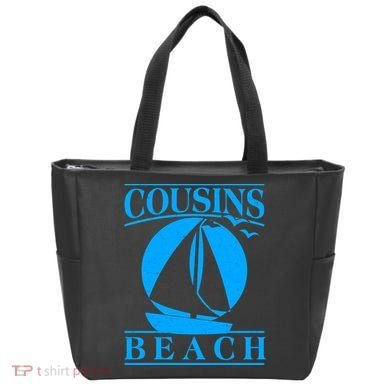 Vintage Cousin Beach Sail Boat Tote Bag