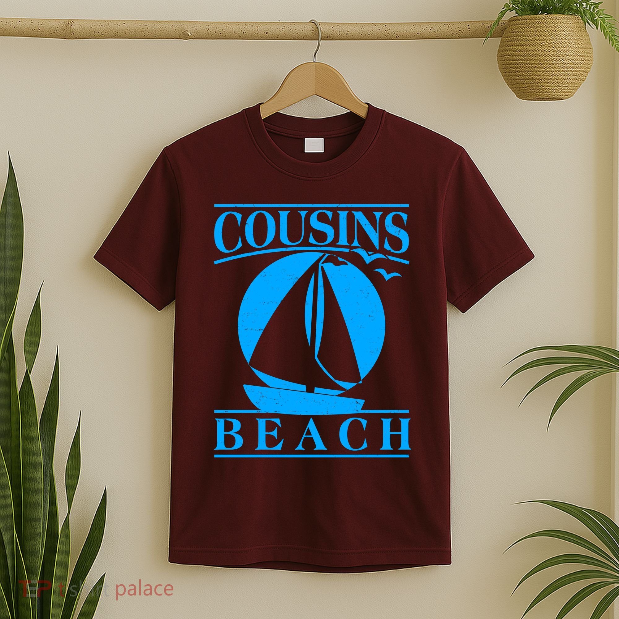 Vintage Cousin Beach Sail Boat T-Shirt