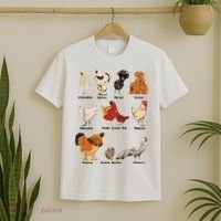 Vintage Chicken Breeds Farm Animals Day Support Local Farmer T-Shirt thumb 2
