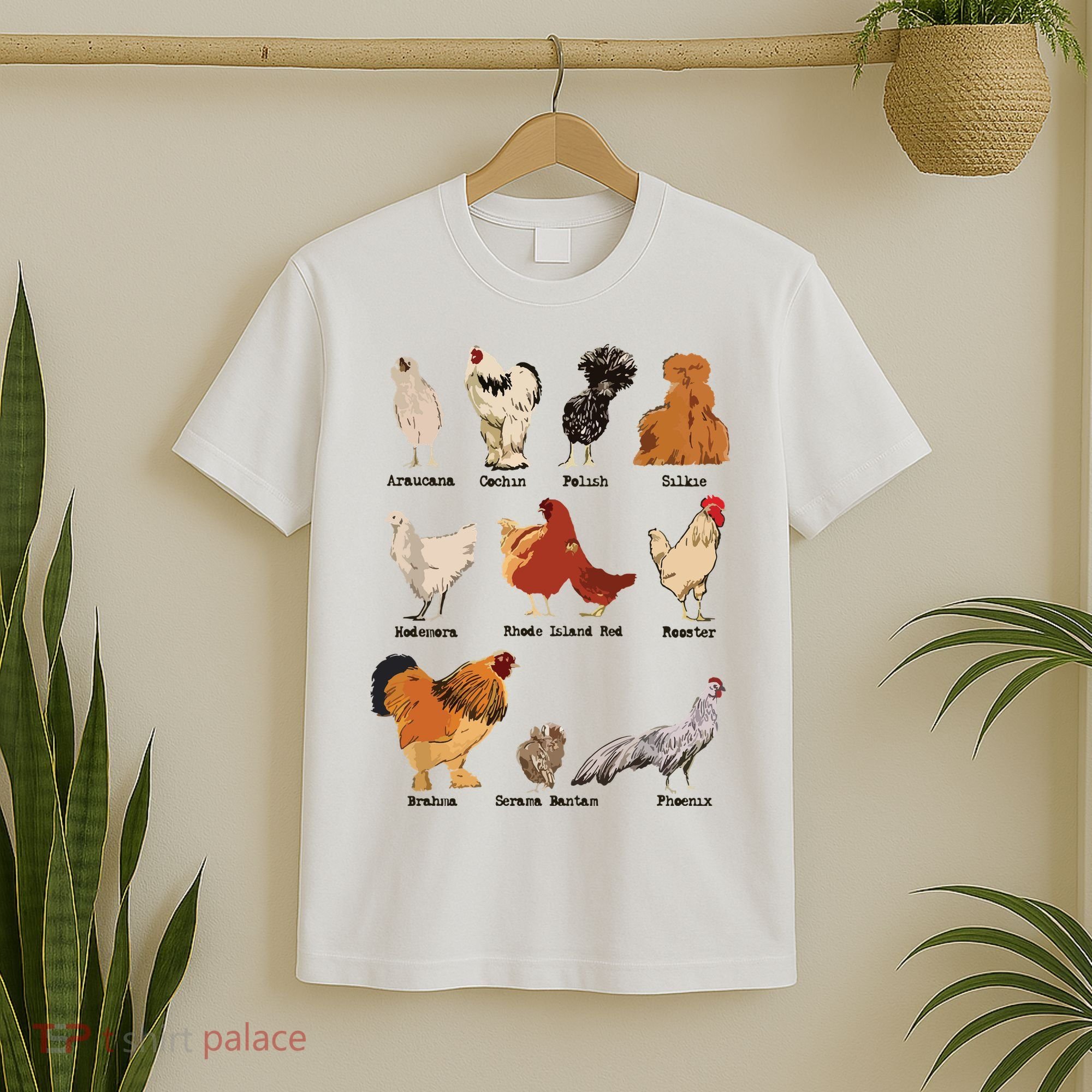 Vintage Chicken Breeds Farm Animals Day Support Local Farmer T-Shirt