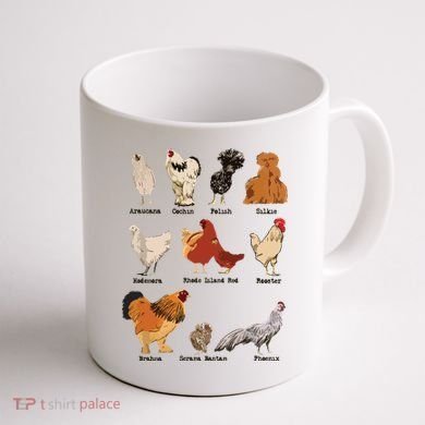 Vintage Chicken Breeds Farm Animals Day Support Local Farmer Coffee Mug back
