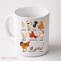Vintage Chicken Breeds Farm Animals Day Support Local Farmer Coffee Mug thumb 0