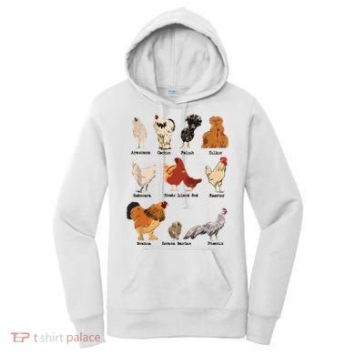 Vintage Chicken Breeds Farm Animals Day Support Local Farmer Women's Hoodie