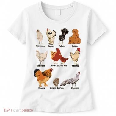 Vintage Chicken Breeds Farm Animals Day Support Local Farmer Women's T-Shirt