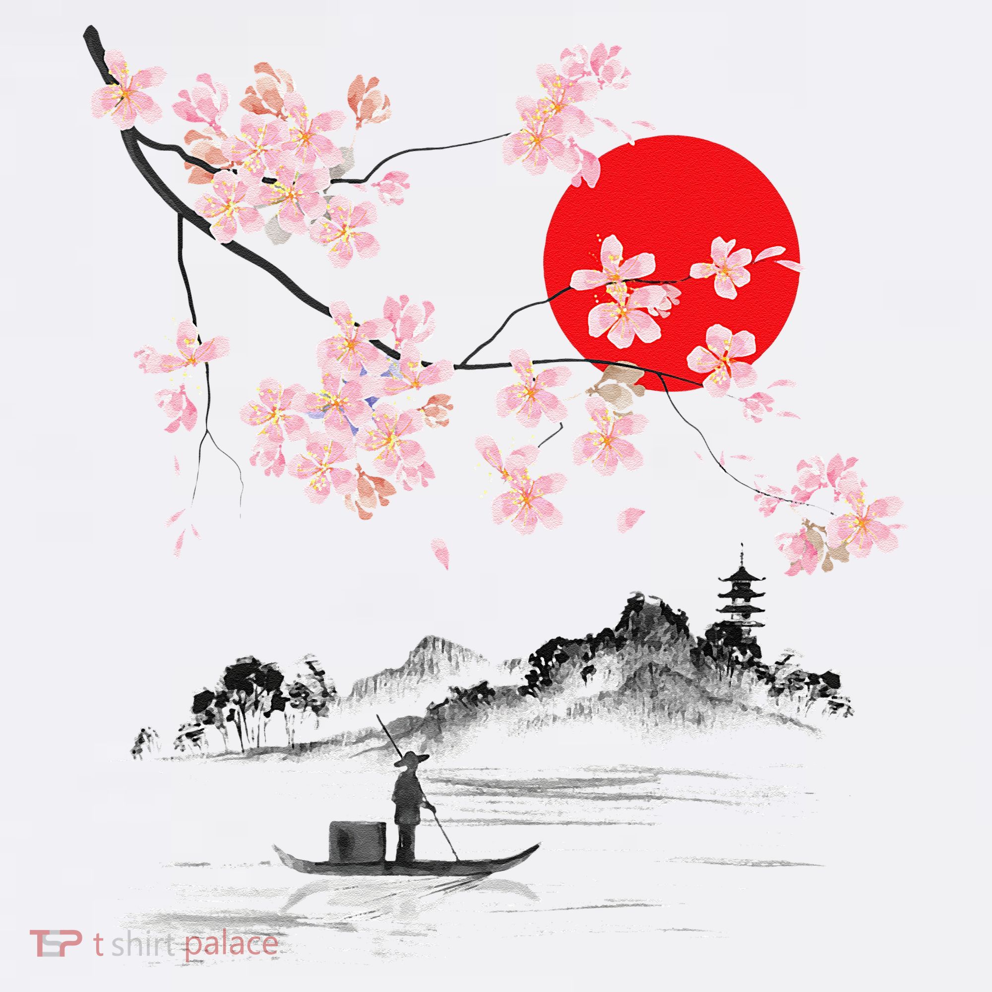 Vintage Cherry Blossom Sakura Japanese Art Sakura T-Shirt