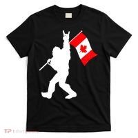 Vintage Canadian Bigfoot And Rockn Roll Funny Canada Day T-Shirt thumb 0