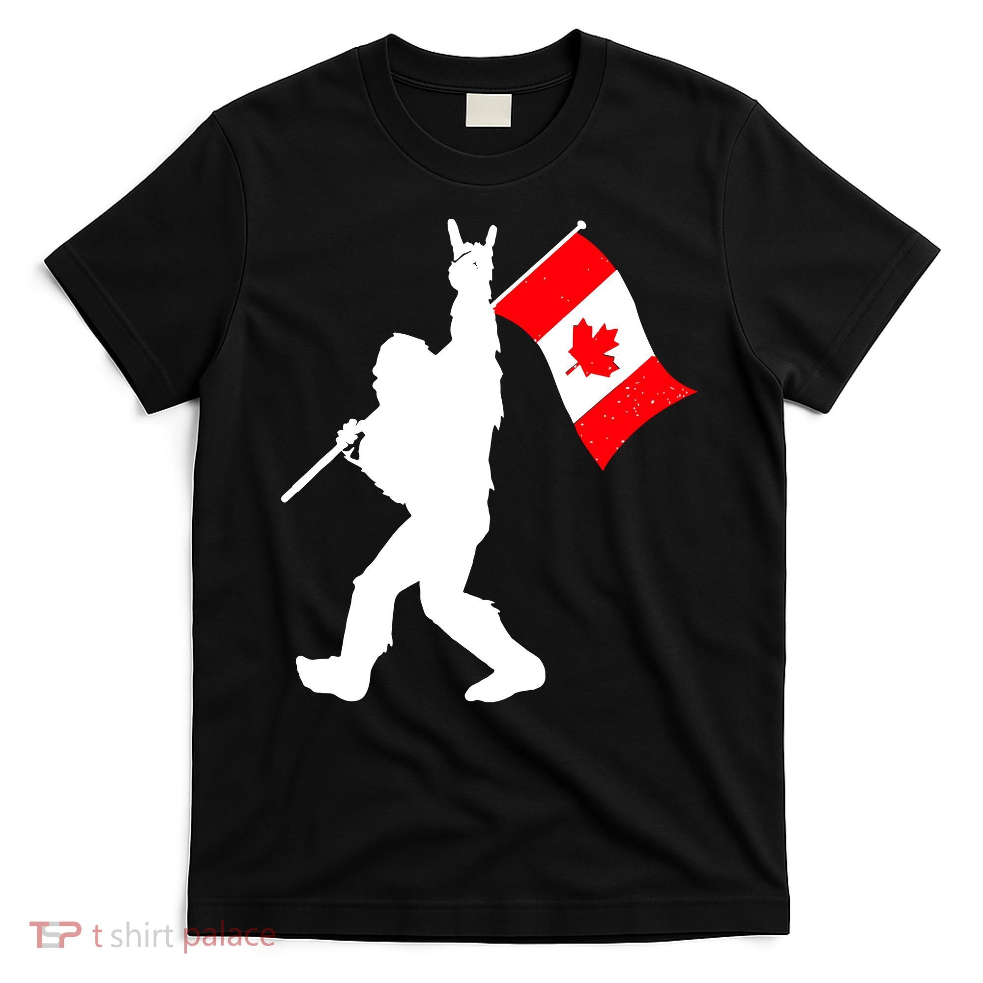 Vintage Canadian Bigfoot And Rockn Roll Funny Canada Day T-Shirt