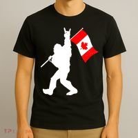 Vintage Canadian Bigfoot And Rockn Roll Funny Canada Day T-Shirt thumb 3