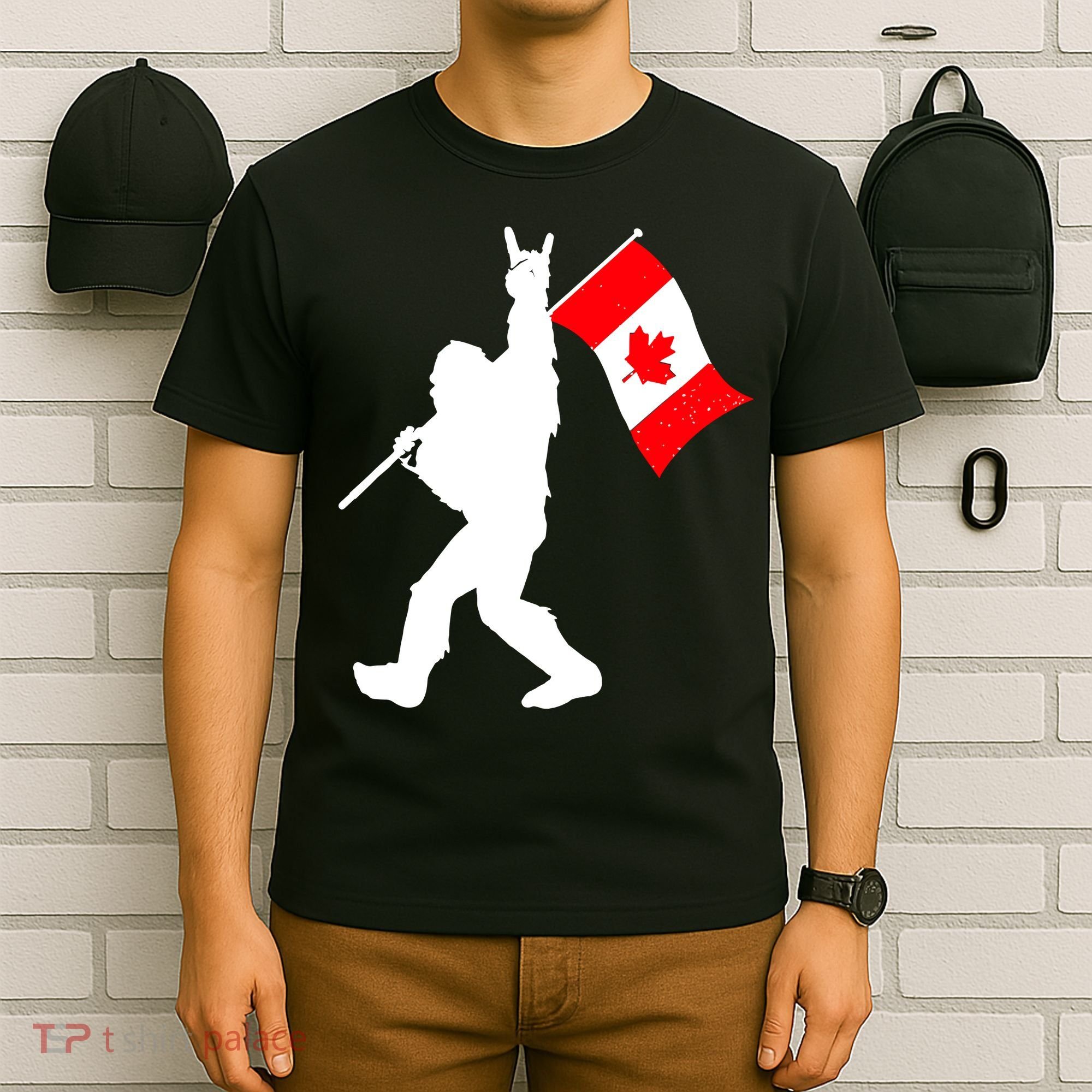 Vintage Canadian Bigfoot And Rockn Roll Funny Canada Day T-Shirt
