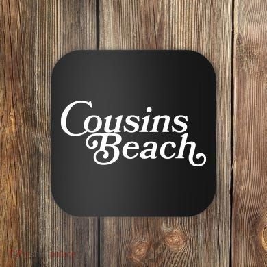 Vintage Cousins Beach Logo Coaster