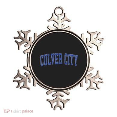 Vintage Culver City Ca Distressed Blue Varsity Style Ornament