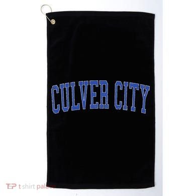 Vintage Culver City Ca Distressed Blue Varsity Style Golf Towel