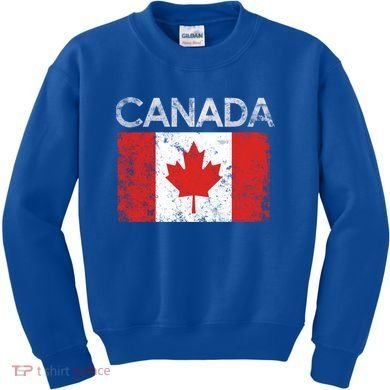 Vintage Canada Canadian Flag Pride Gift Meaningful Gift Kids Sweatshirt