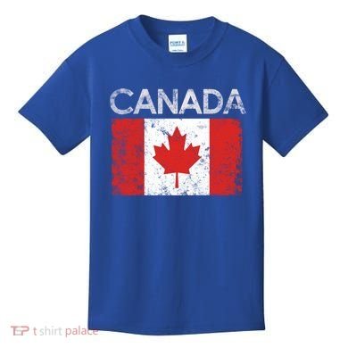 Vintage Canada Canadian Flag Pride Gift Meaningful Gift Kids T-Shirt