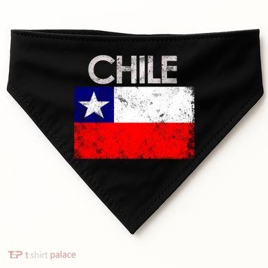 Vintage Chile Chilean Flag Pride Gift Great Gift USA-Made Doggie Bandana
