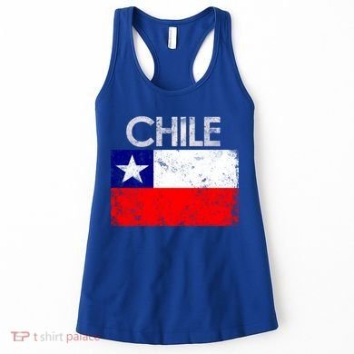 Vintage Chile Chilean Flag Pride Gift Great Gift Women's Tank Top