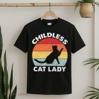 Vintage Childless Cat Lady Gift T-Shirt thumb 2