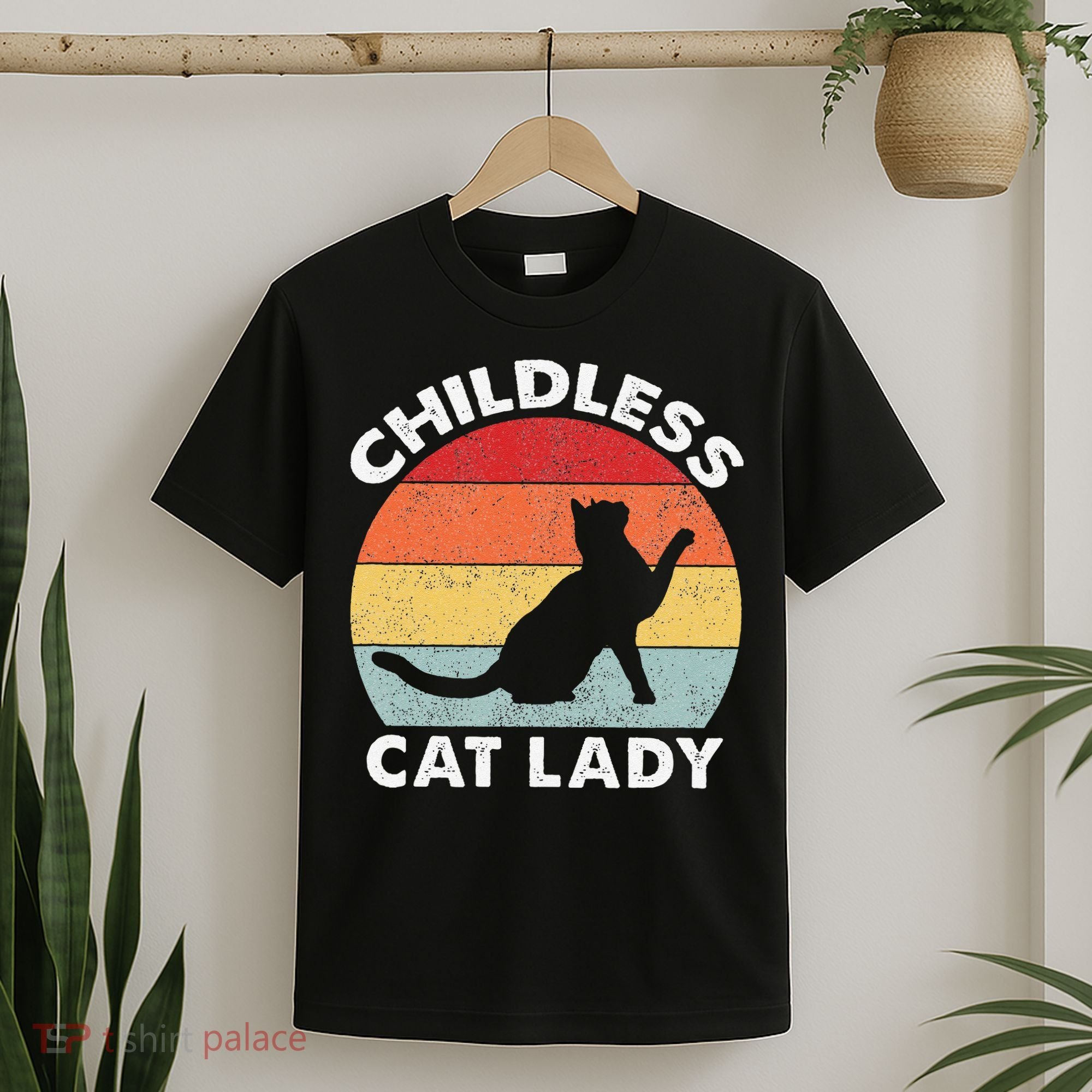 Vintage Childless Cat Lady Gift T-Shirt