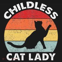 Vintage Childless Cat Lady Gift T-Shirt thumb 7
