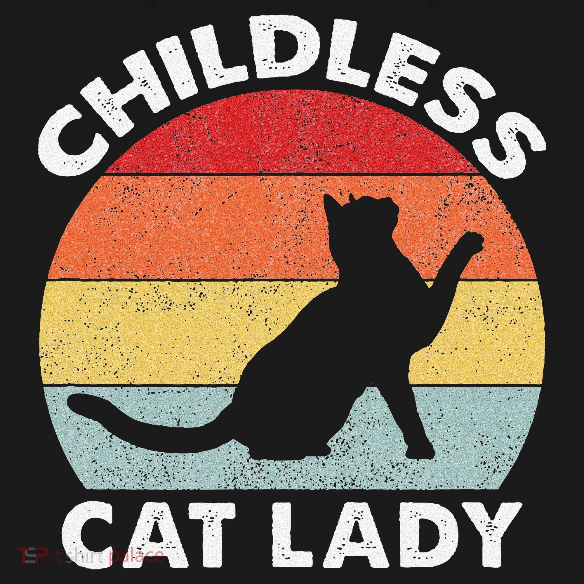 Vintage Childless Cat Lady Gift T-Shirt