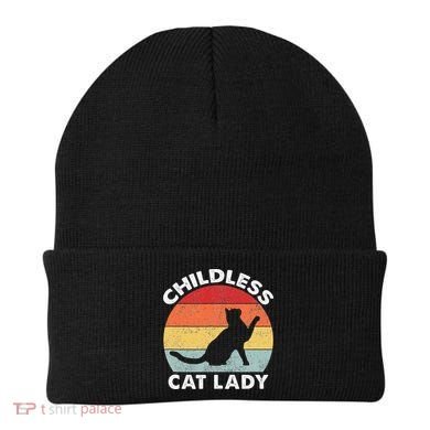 Vintage Childless Cat Lady Gift Beanie