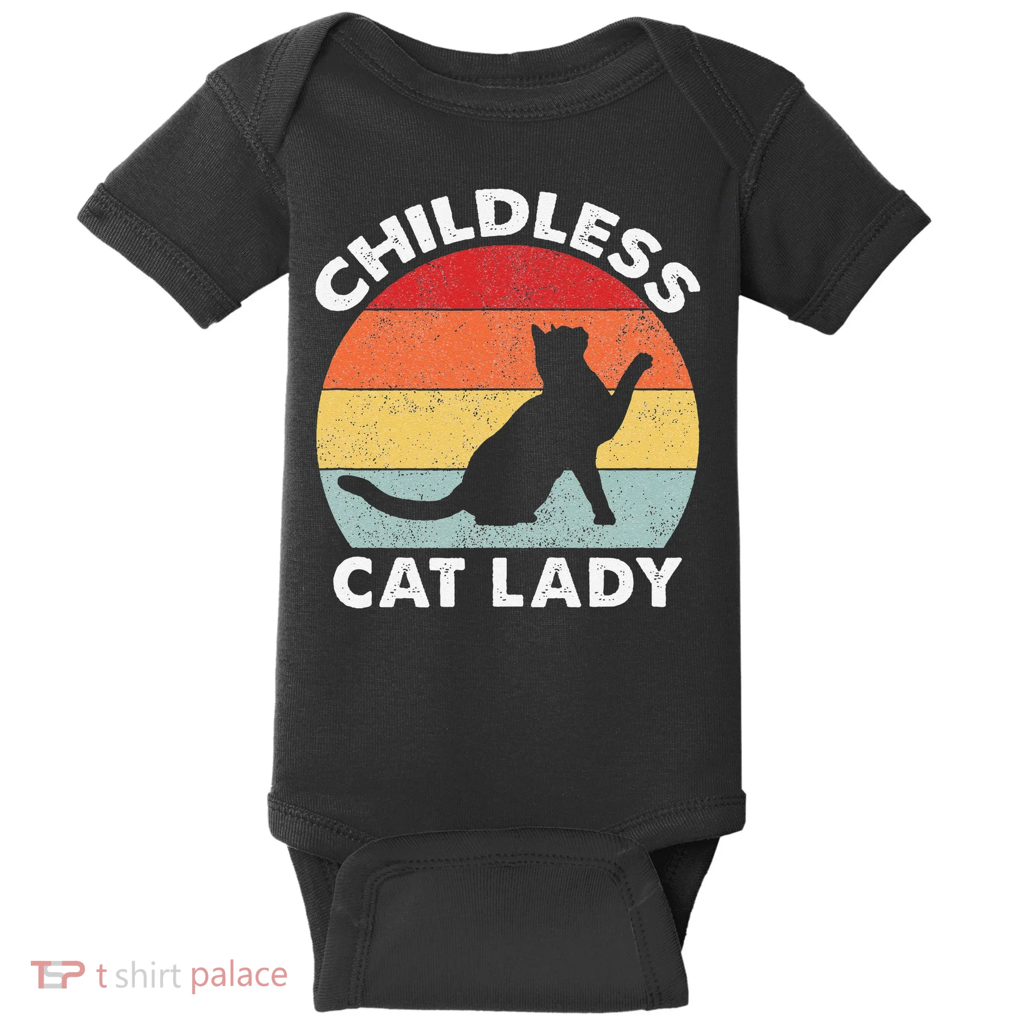 Vintage Childless Cat Lady Gift Baby Bodysuit