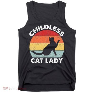 Vintage Childless Cat Lady Gift Tank Top