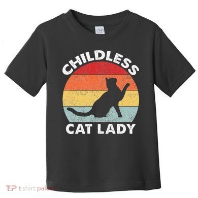 Vintage Childless Cat Lady Gift Toddler T-Shirt