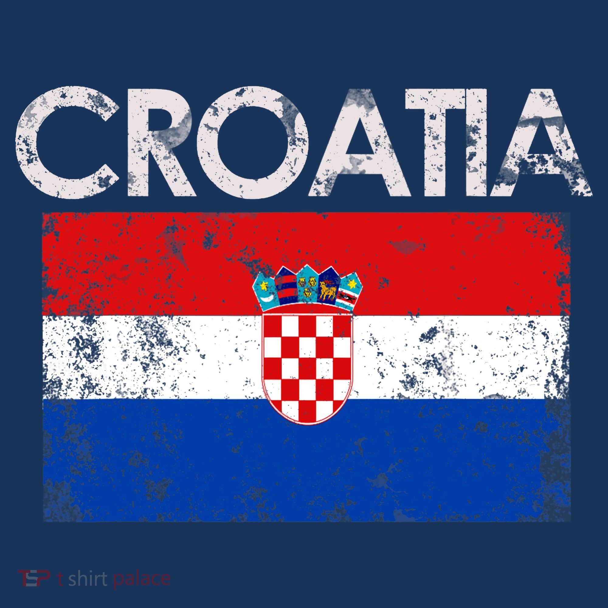 Vintage Croatia Croatian Flag Pride Gift T-Shirt