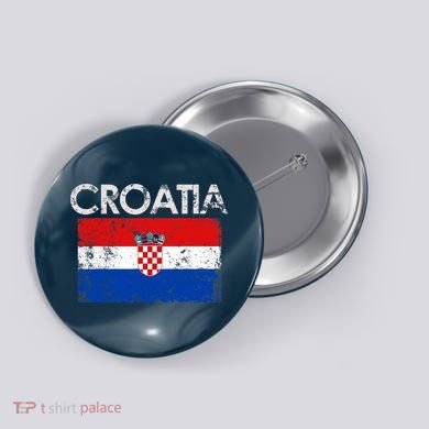 Vintage Croatia Croatian Flag Pride Gift Button