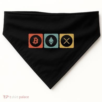 Vintage Crypto Cryptocurrency Crypto Ethereum Xrp Bitcoin USA-Made Doggie Bandana