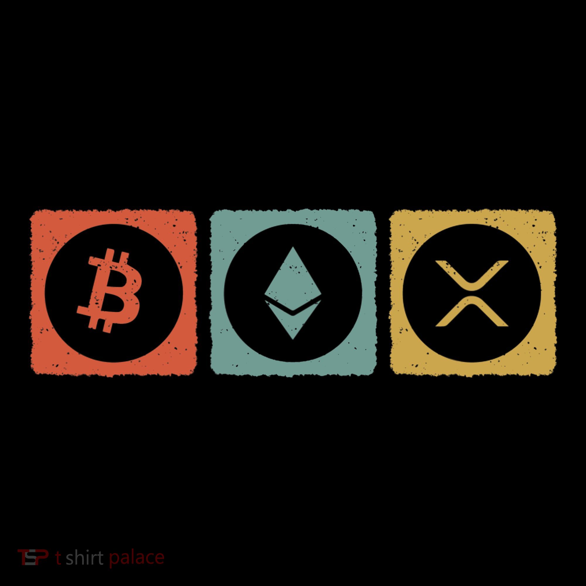Vintage Crypto Cryptocurrency Crypto Ethereum Xrp Bitcoin T-Shirt
