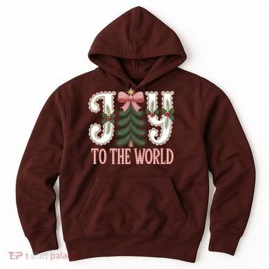 Vintage Cute Christmas Joy To The World Hoodie