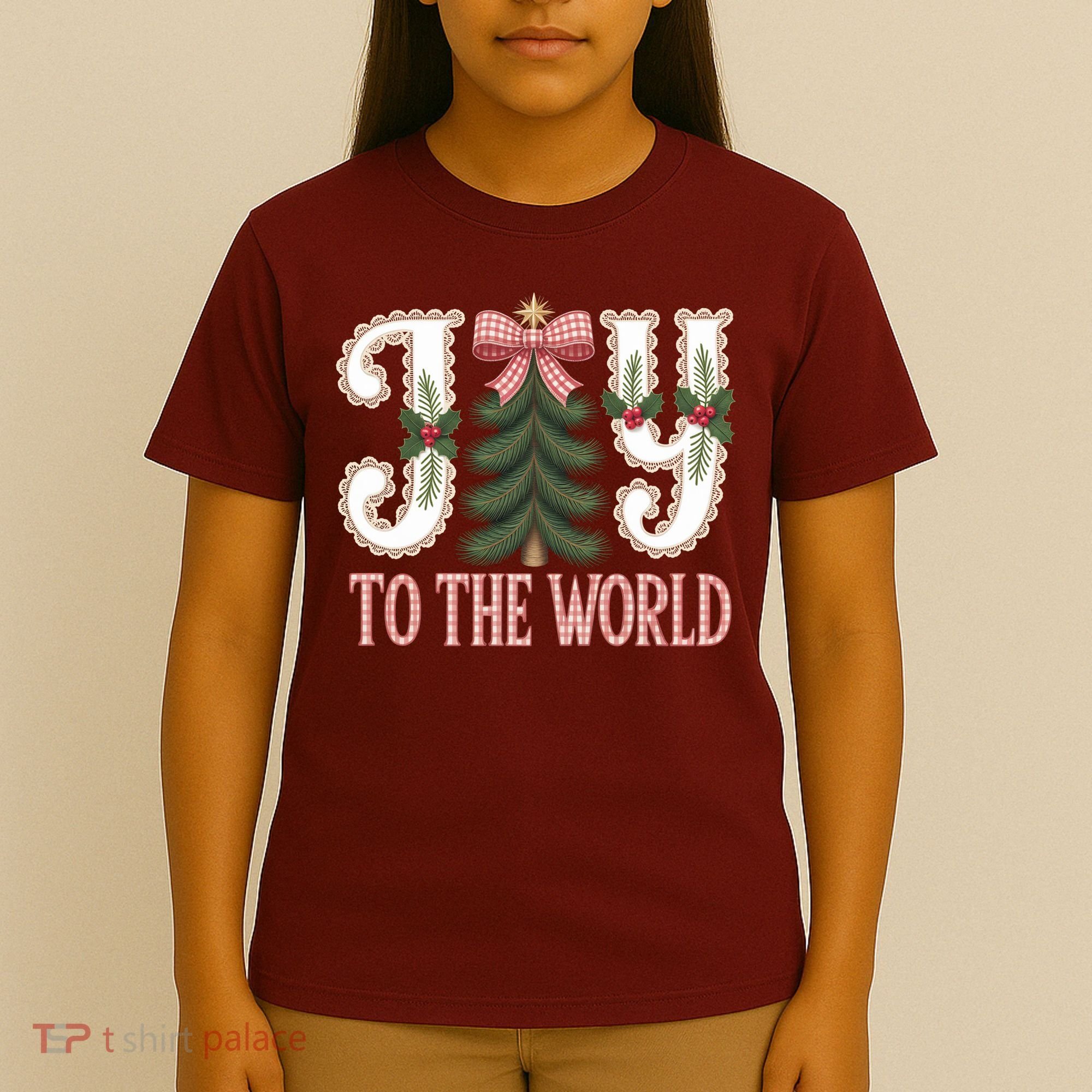 Vintage Cute Christmas Joy To The World T-Shirt