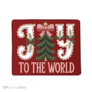 Vintage Cute Christmas Joy To The World Mousepad