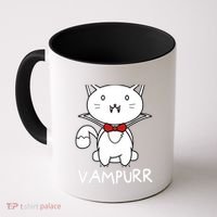 Vampurr Cute Cartoon Vampire Cat Coffee Mug thumb 0