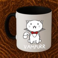 Vampurr Cute Cartoon Vampire Cat Coffee Mug thumb 2