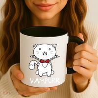 Vampurr Cute Cartoon Vampire Cat Coffee Mug thumb 3