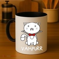 Vampurr Cute Cartoon Vampire Cat Coffee Mug thumb 4