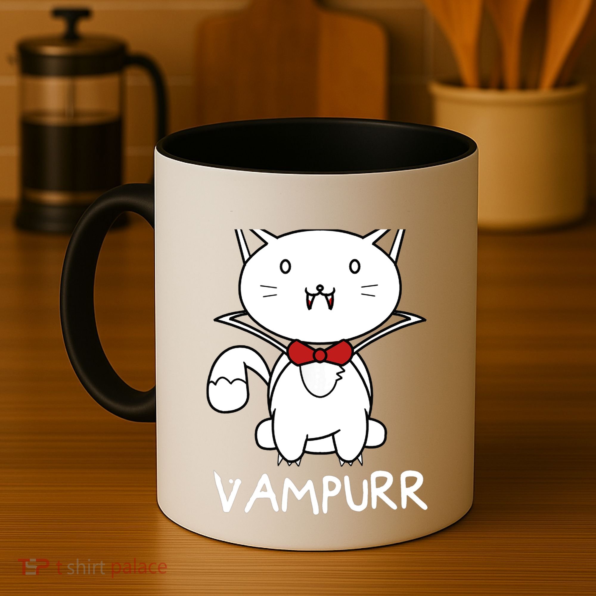 Vampurr Cute Cartoon Vampire Cat Coffee Mug